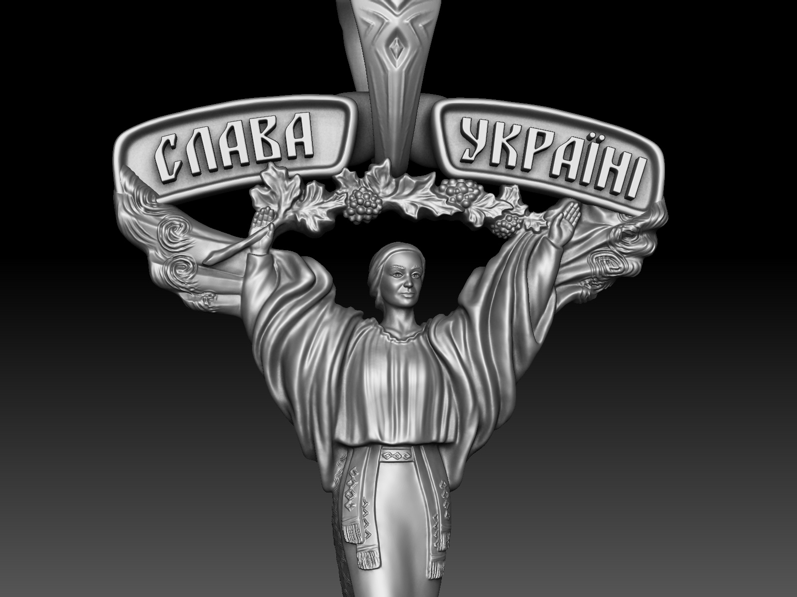 Custom-made symbolic pendant with Berehynia of Ukraine. Glory to Ukraine!